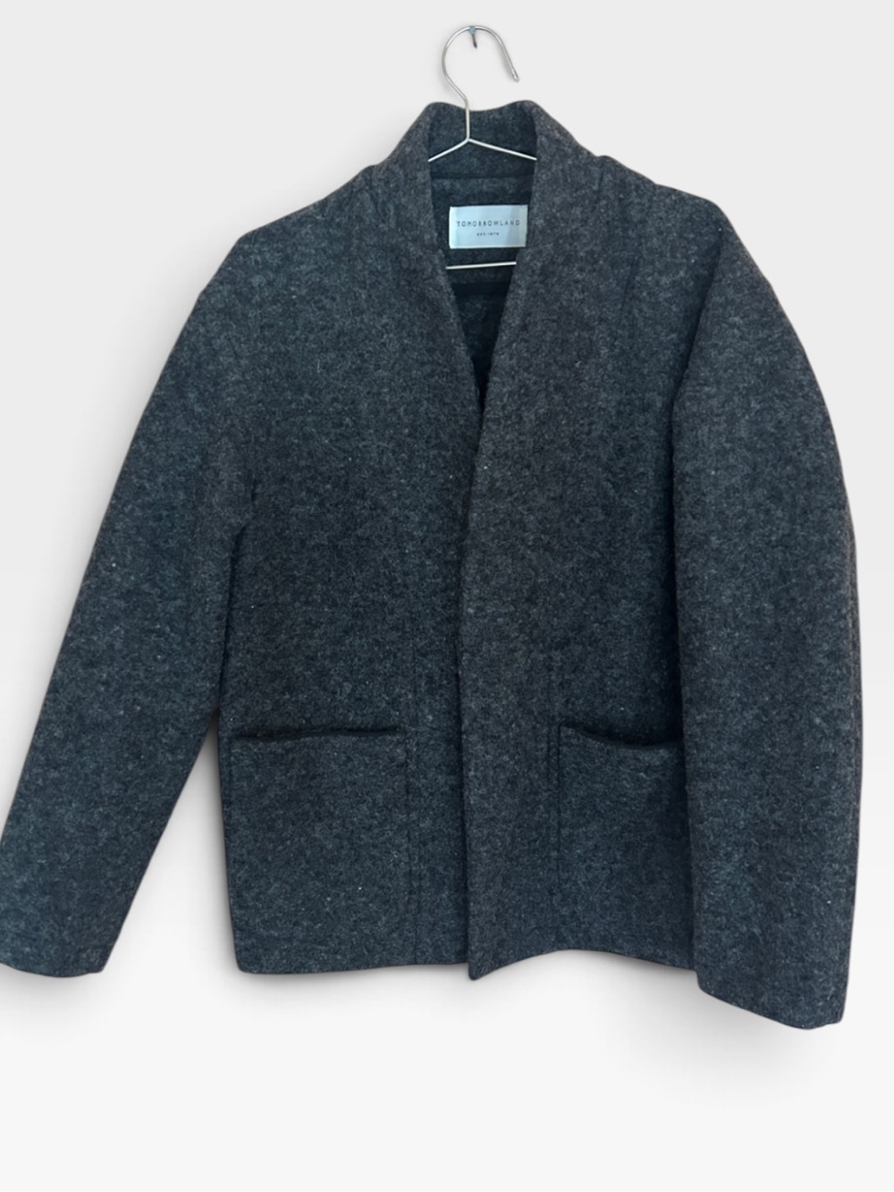 TOMORROWLAND Dark Charcoal Wool Pea Coat medium